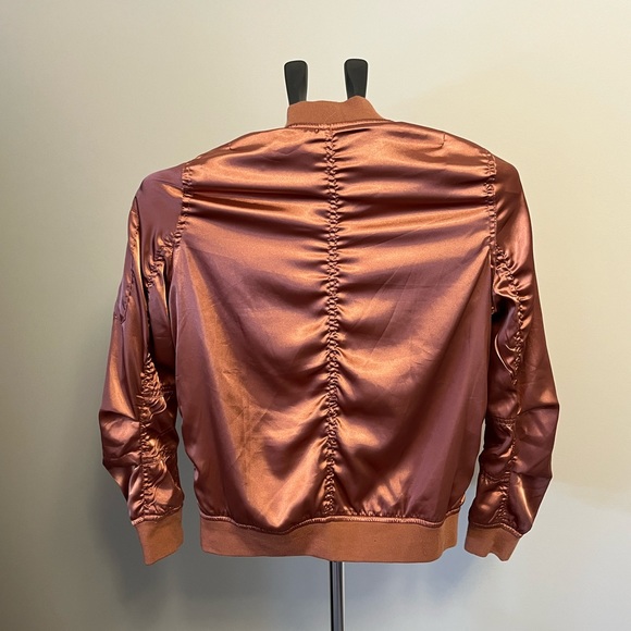 Rose Gold Bomber Jacket sz S - Picture 2 of 2